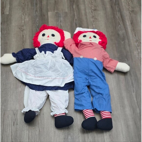 Vintage Classic Raggedy Ann and Andy Doll Set 3 ft - Picture 2 of 8
